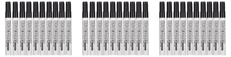 3x 10-Pak Whiteboard Tuscher Sort
