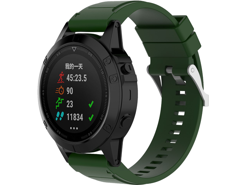 Silicone rem til Garmin Fenix 8 / E / Tactix 8 - 51mm-Mørkegrøn