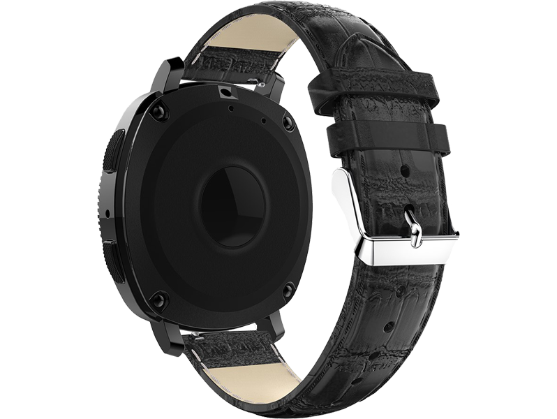 Croco læder rem til Samsung Gear S2 Classic / Sport / Galaxy Watch 42mm / Galaxy Watch Active - Sort