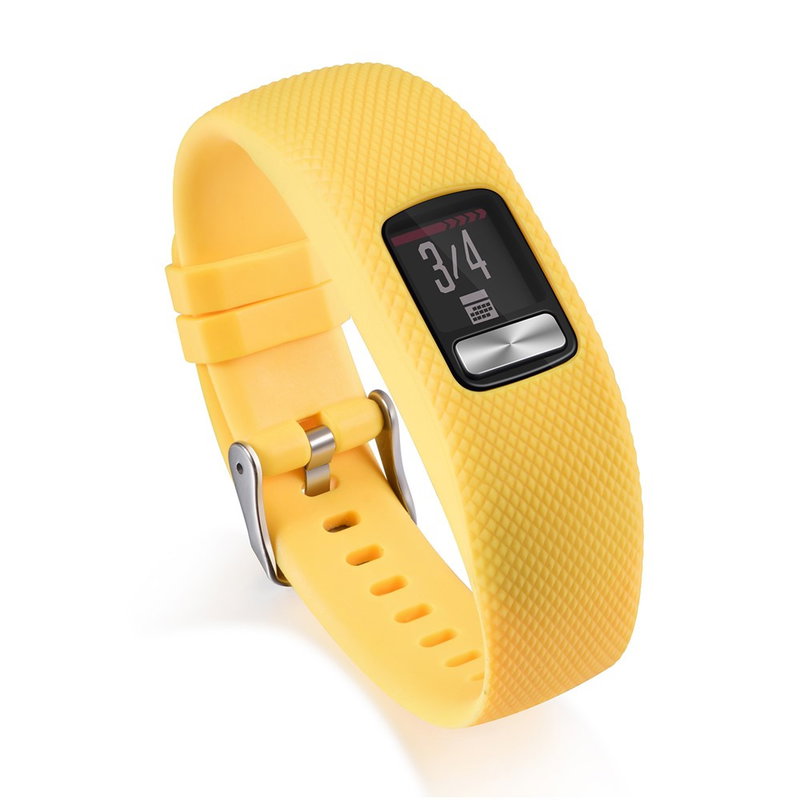 Silicone Textured rem til Garmin Vivofit 4-Gul
