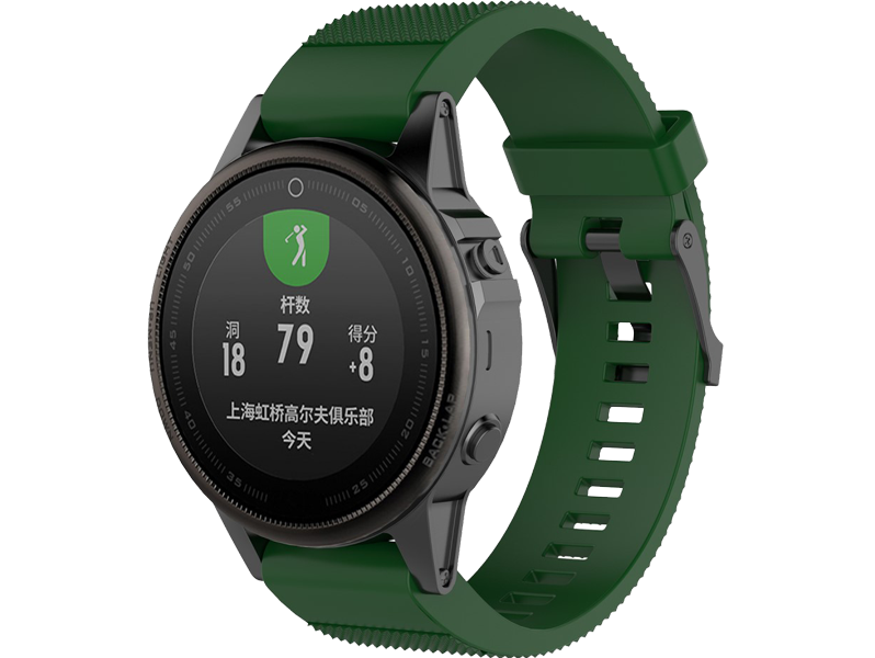 Silicone rem til Garmin Fenix 8 / E - 43mm-Mørkegrøn