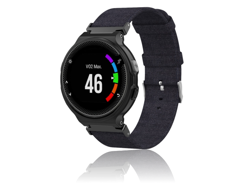 Canvas rem til Garmin Forerunner 220/230/235/620/630/735 - Sort