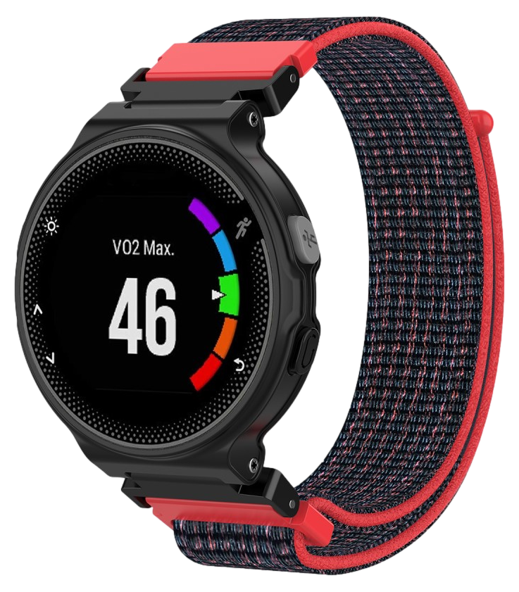 Nylon Rem til Garmin Forerunner 220/230/235 & Garmin Forerunner 620/630-Rød/Sort