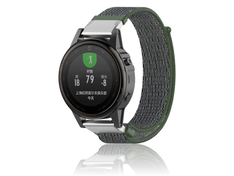 Suwon velcro rem til Garmin Fenix 8 / E - 43mm-Mørkegrøn