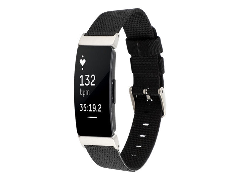 Canvas rem til Fitbit Inspire / Inspire HR-Sort
