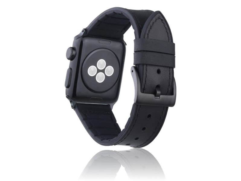Kaumata rem i Genuine Læder til Apple Watch 5 - 44mm - Sort