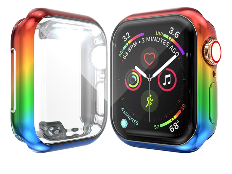 Rainbow Cover m/ Beskyttelsesglas / Skærmbeskyttelse til Apple Watch 4 / 5 / SE (2022/2023)- 40mm