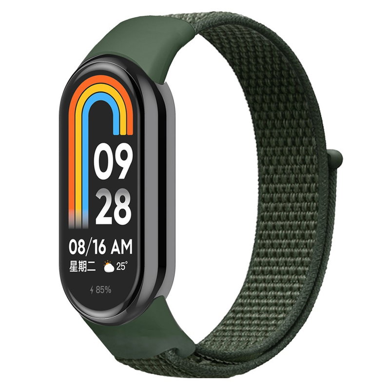 Nato Nylon Rem til Xiaomi Smart Band 8, Velcro Luk og Quick-Release