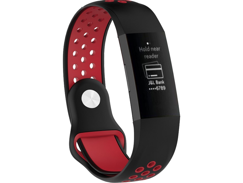 Tofarvet silicone rem til Fitbit Charge 3 / 4-Rød