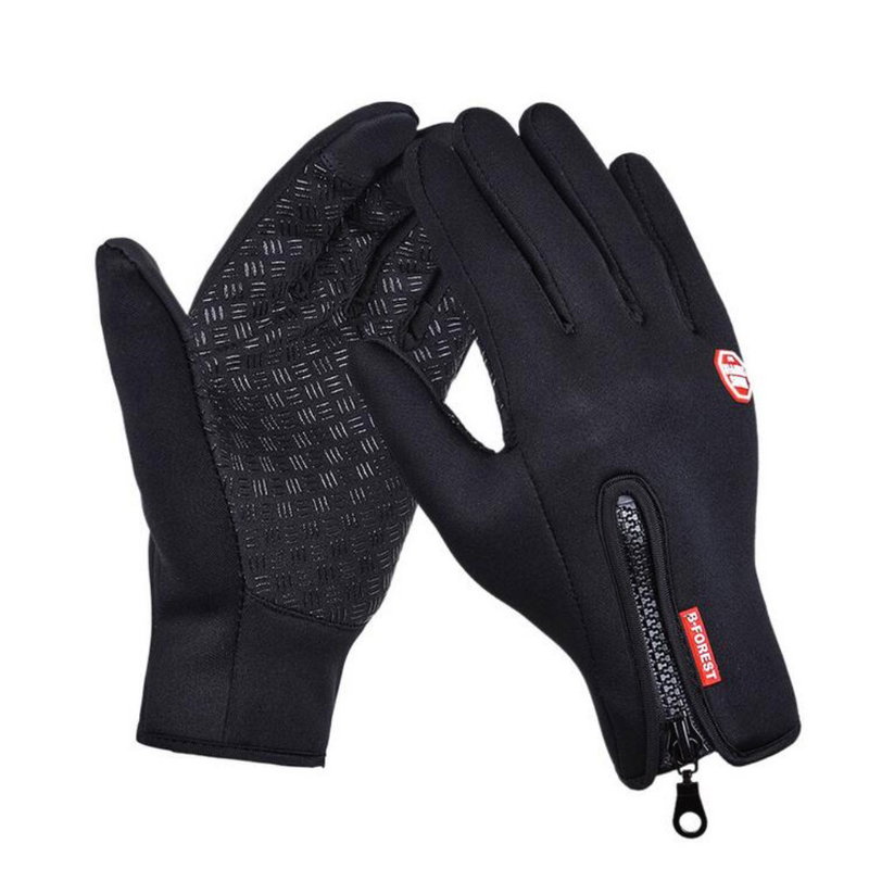 Vinterhandsker til Cykling, Polstrerede Fullfinger Handsker med Touch-Large