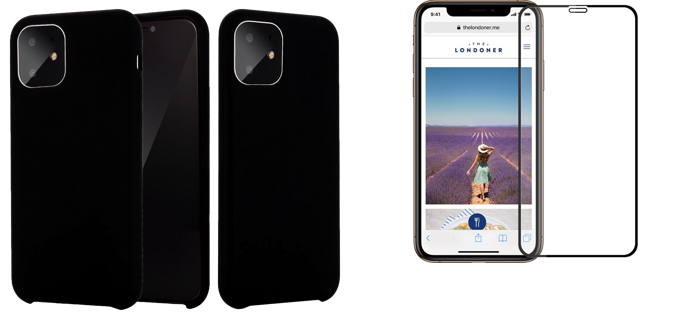 Matte Slim Silikone Cover & Beskyttelsesglas / Skærmbeskyttelse / 3D Glas til iPhone 11