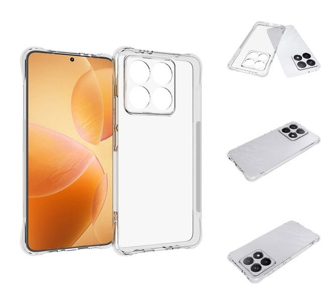 Gennemsigtigt TPU mobilcover til Xiaomi 14T set forfra