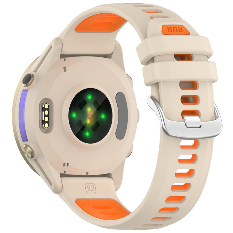 Silikone Rem til Garmin Forerunner 970 / 570 47mm / 265 – Beige / Orange