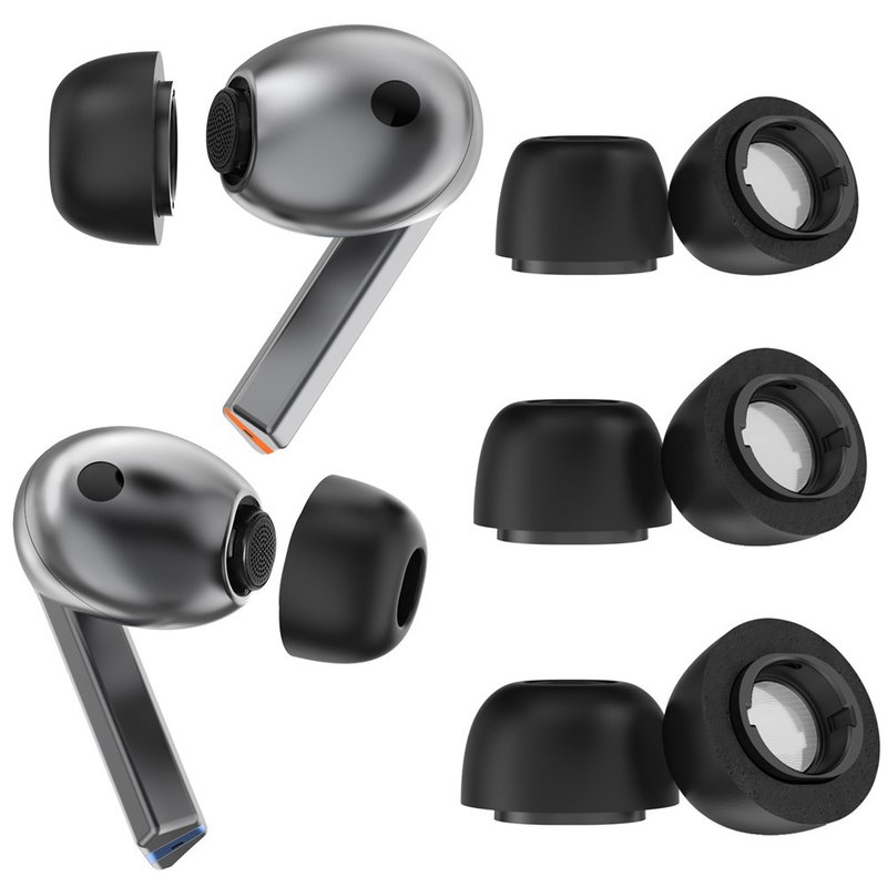 Silikone ørepropper til Samsung Galaxy Buds3 Pro – 3 størrelser (S, M, L) – Sort