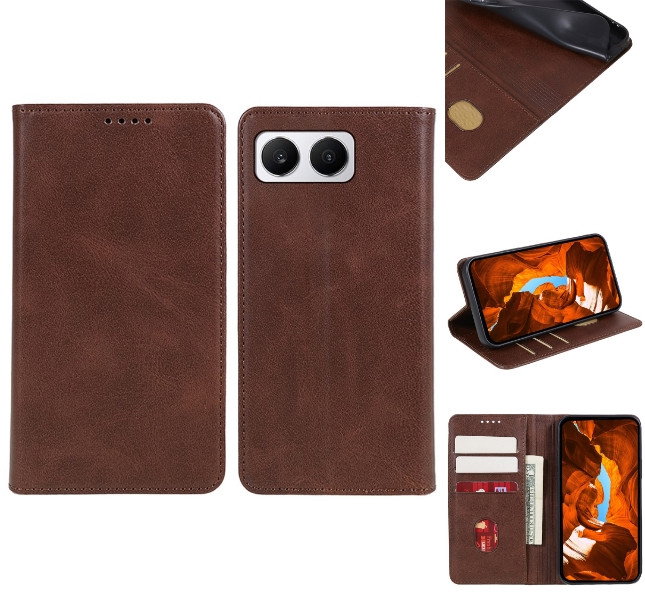 OnePlus Nord 4 Læder Wallet Cover i brun farve