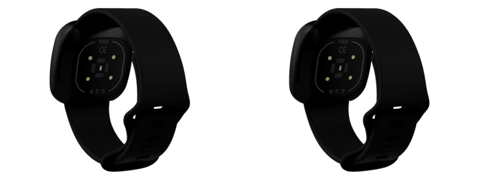2 Stk Silikone Rem til Fitbit Versa 3 / 4 / Sense / Sense 2 - Str. L -Sort