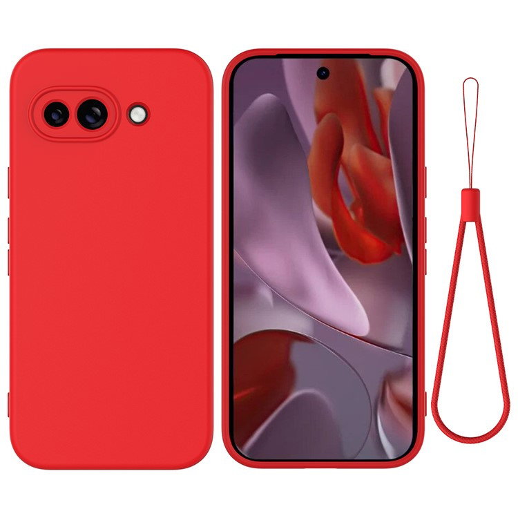 Google Pixel 9a Silikone Cover med Håndrem - Rød