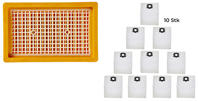 Motor Filter & 10-Pak Støvsugerposer til Kärcher WD4 / WD5