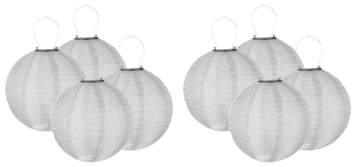 Pakke m. 4 Stk Solcelle Lanterne - 30cm & 4 Stk. Solcelle Lanterne - 20cm