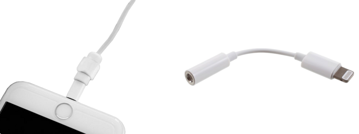 Pakke m. Kabelbeskytter til iPhone, iPad, tablet & smartphone & Lightning til AUX / Jack Adapter til fx. iPhone Headset