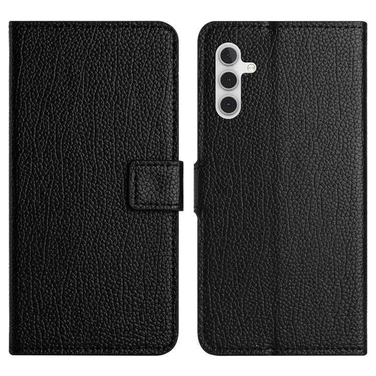 Visning af Samsung Galaxy S24 FE læder wallet etui i sort