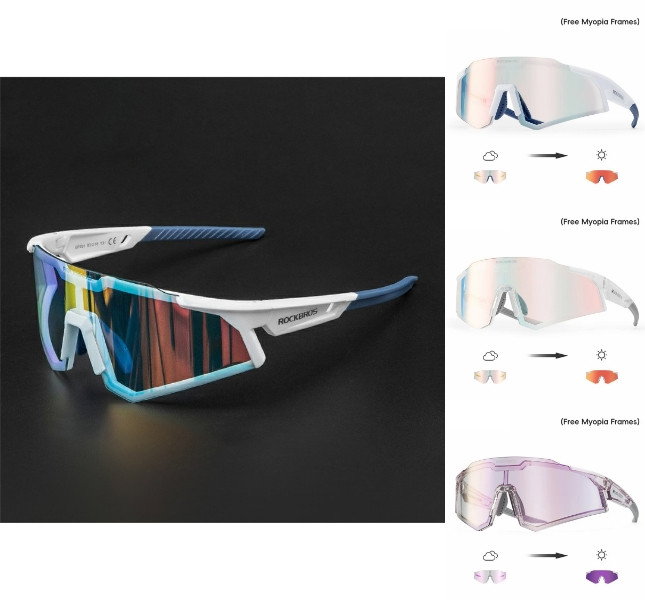 Fotokromiske Solbriller til Ski - Justerbare og Komfortable-Lyseblå