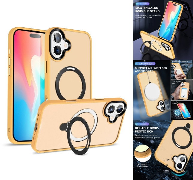 iPhone 16 cover i orange med MagSafe