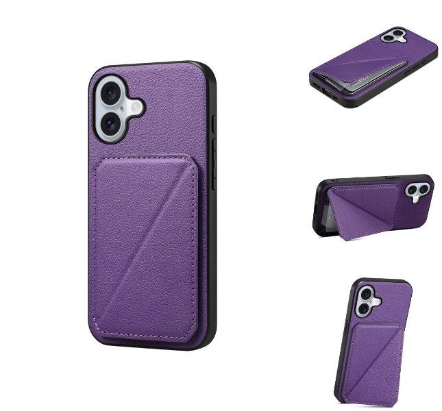 Lilla iPhone 16 cover med kortlommer