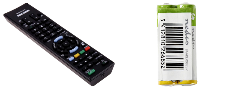 Pakke m. 1stk Universal Fjernbetjening til Sony TV (fx. Bravia) - Layout 1 & 1stk 2-Pak AAA Batterier