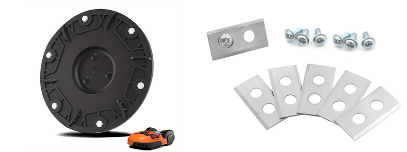 Pakke m. 1stk 6 Klinger Knivplade / Knivdisk til WORX, Landxcape, Einhell Robotplæneklippere & 1stk 12-Pak Knive til Worx Landroid L/M/Vision/S Robotplæneklipper