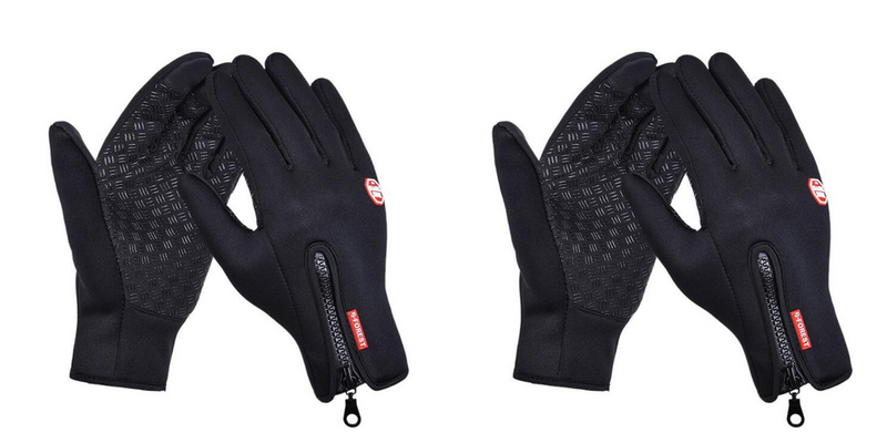 Pakke m. 1stk Vinterhandsker til Cykling, Polstrerede Fullfinger Handsker med Touch-Large & 1stk Vinterhandsker til Cykling, Polstrerede Fullfinger Handsker med Touch-Medium