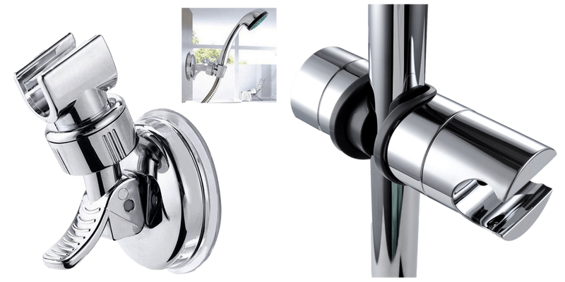 Pakke m. 1stk Universal Bruseholder med Sugekop & 1stk Holder til Brusehoved