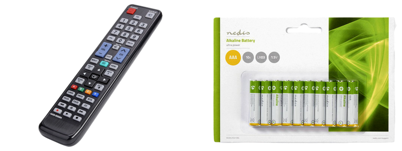 Pakke m. 1stk Fjernbetjening til Samsung TV & 1stk 10-Pak AAA Batterier 
