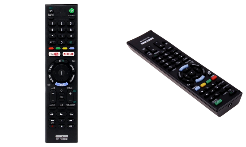 Pakke m. 1stk Fjernbetjening til Sony TV - Tilsvarende RMT-TX300E & 1stk Universal Fjernbetjening til Sony TV (fx. Bravia) - Layout 1