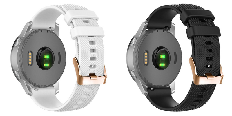 Pakke m. 1stk Sports Rem i Silikone til Garmin Venu 2S (40mm) / Venu 3S (41mm) / Vivomove 3S / Vivoactive 4S - Hvid & 1stk Sports Rem i Silikone til Garmin Venu 2S (40mm) / Venu 3S (41mm) / Vivomove 3S / Vivoactive 4S - Sort