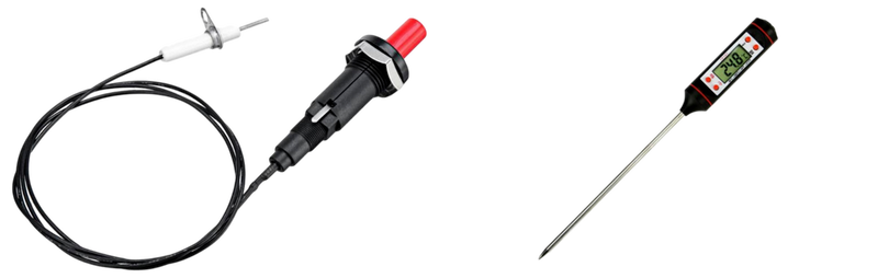 Pakke m. 1stk Gnisttænder til Weber Q3000 / Q3200 & 1stk TP101 Digitalt Stegetermometer til Kød inkl. Batteri 