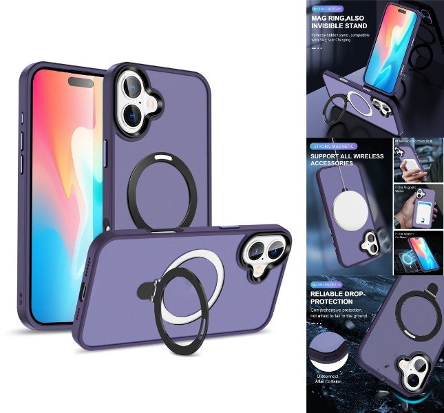 iPhone 16 cover mørk lilla forside
