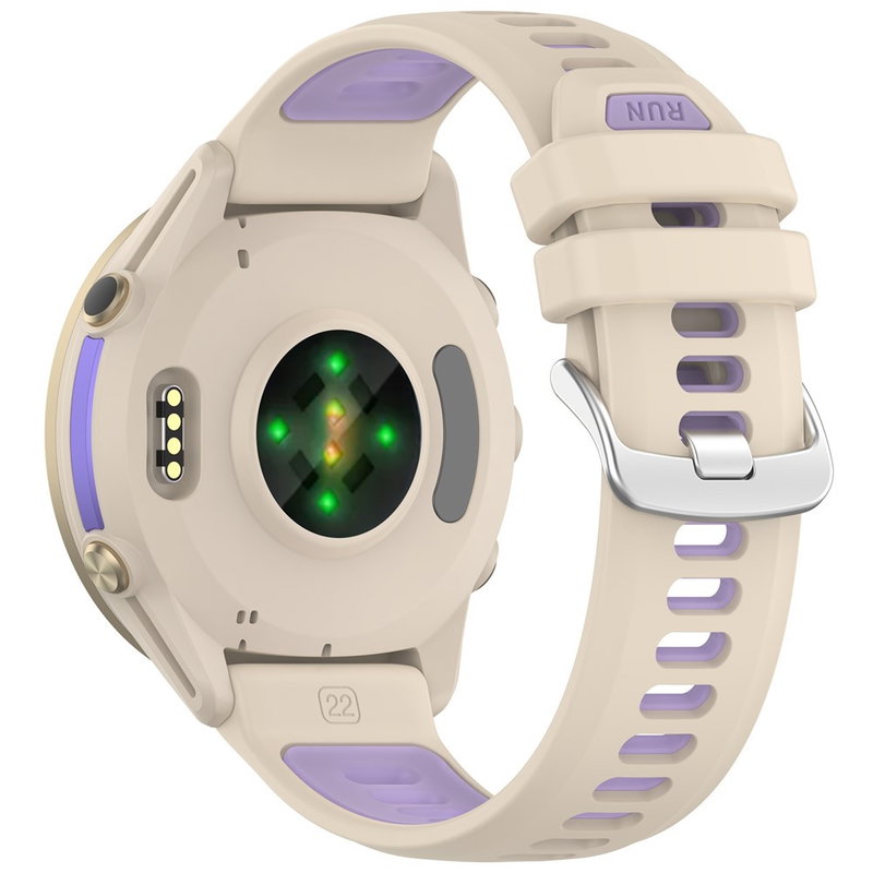 Silikone Rem til Garmin Forerunner 970 / 570 47mm / 265 – Beige / Lilla
