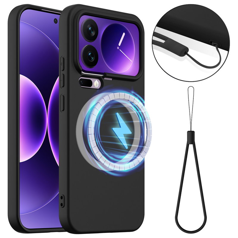 Xiaomi 17 Pro Max Silikone Cover med Magnet og Håndledsrem