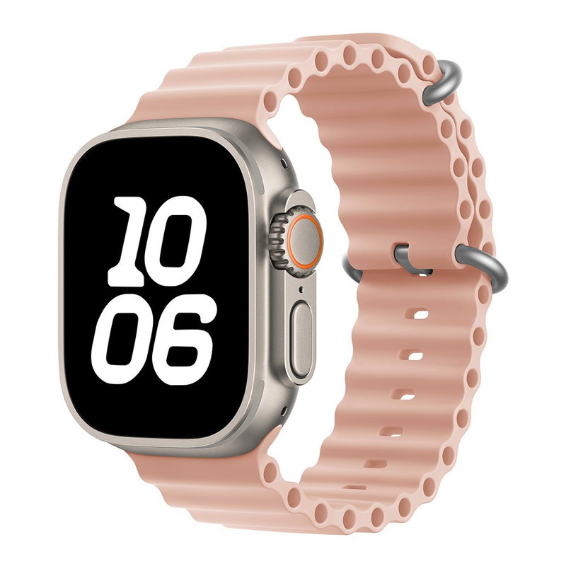 Wave Silikone Rem til Apple Watch 38 / 40 / 41mm-Lyserød