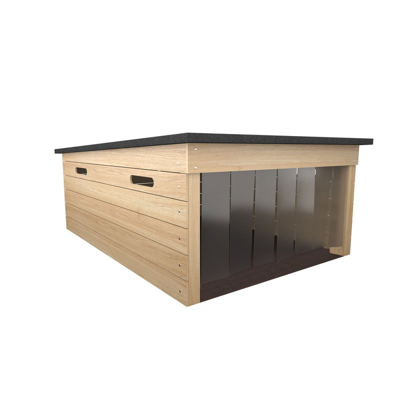 Wooden Garage til Segway Navimow Robotplæneklipper 104 x 65 cm  (Dørmål 67x40cm) -Natur