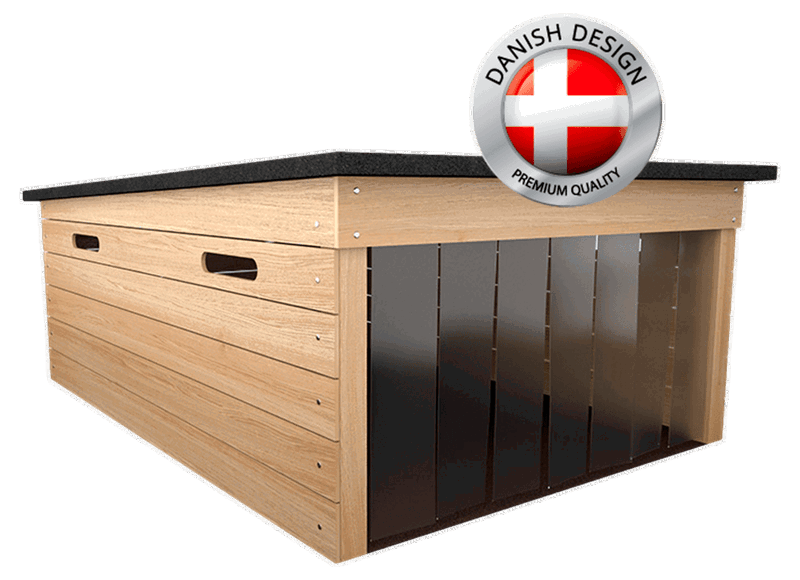 Wooden Garage til LawnExpert Robotplæneklipper - 105 x 74 cm (Dørmål 67x40cm) - Brun