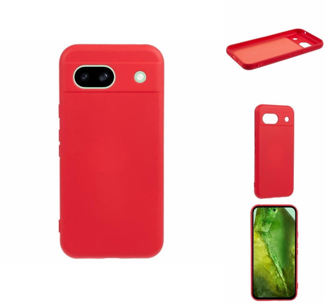 Rødt TPU cover til Google Pixel 8a forside