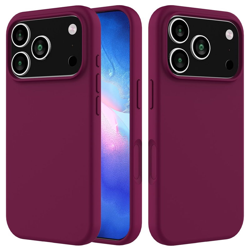iPhone 17 Pro Silikone Cover med Blød Inderside - Mørkerød