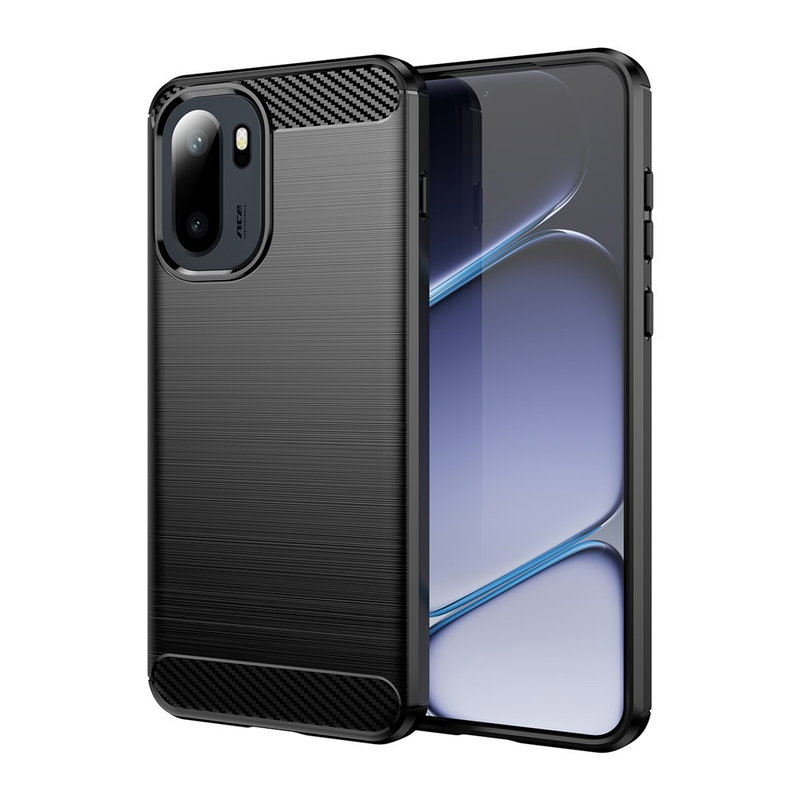 Silikone Cover til OnePlus 15R i Carbon Look - Sort