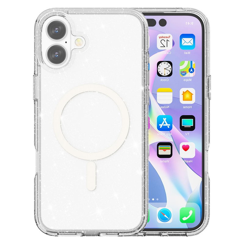 iPhone 17 Cover med MagSafe Med Glimmer - Hvid
