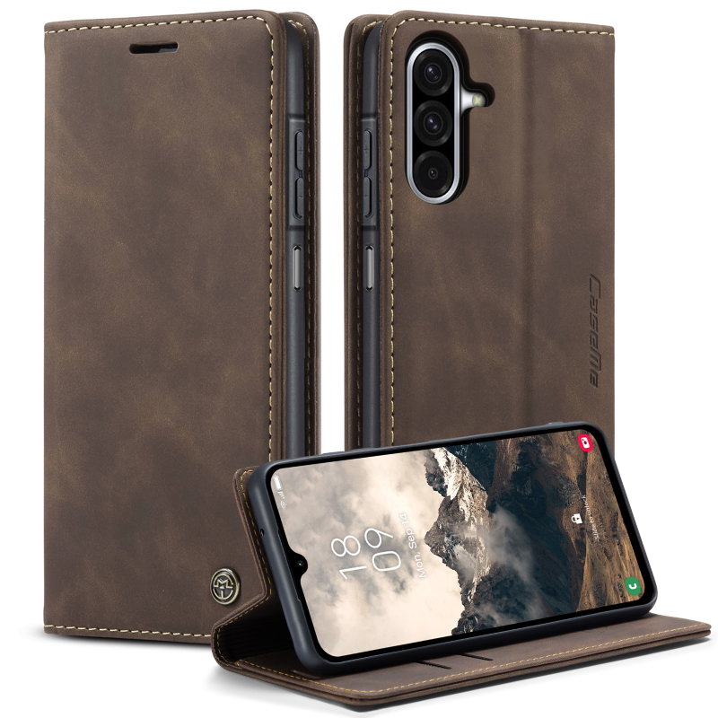 Samsung Galaxy A37 5G Flip Cover i Kunstlæder med Standerfunktion - Brun