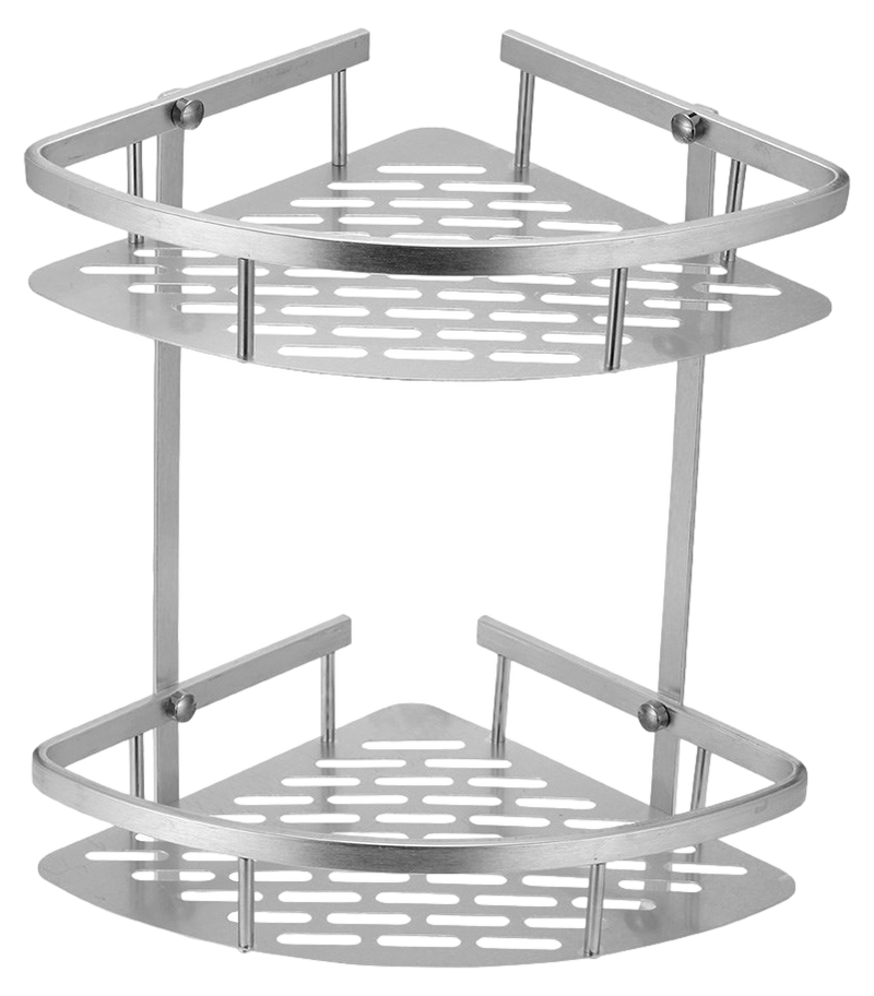 Dobbelt Hjørnehylde i Aluminium til Bad - 34,5 cm
