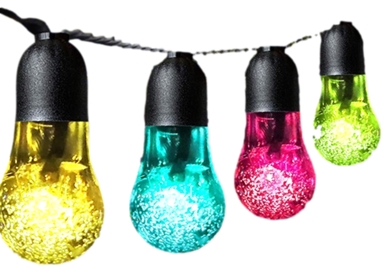 Farverig Solcelle Lyskæde med 8 Funktioner-20 LED