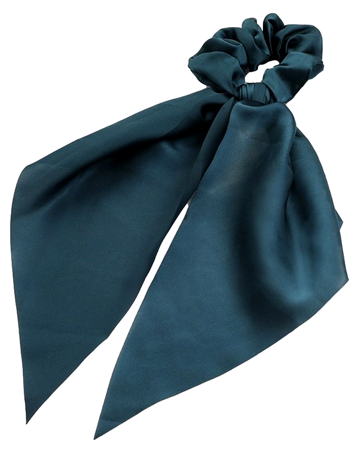 Tørklæde Scrunchie i Satin-Petroleum